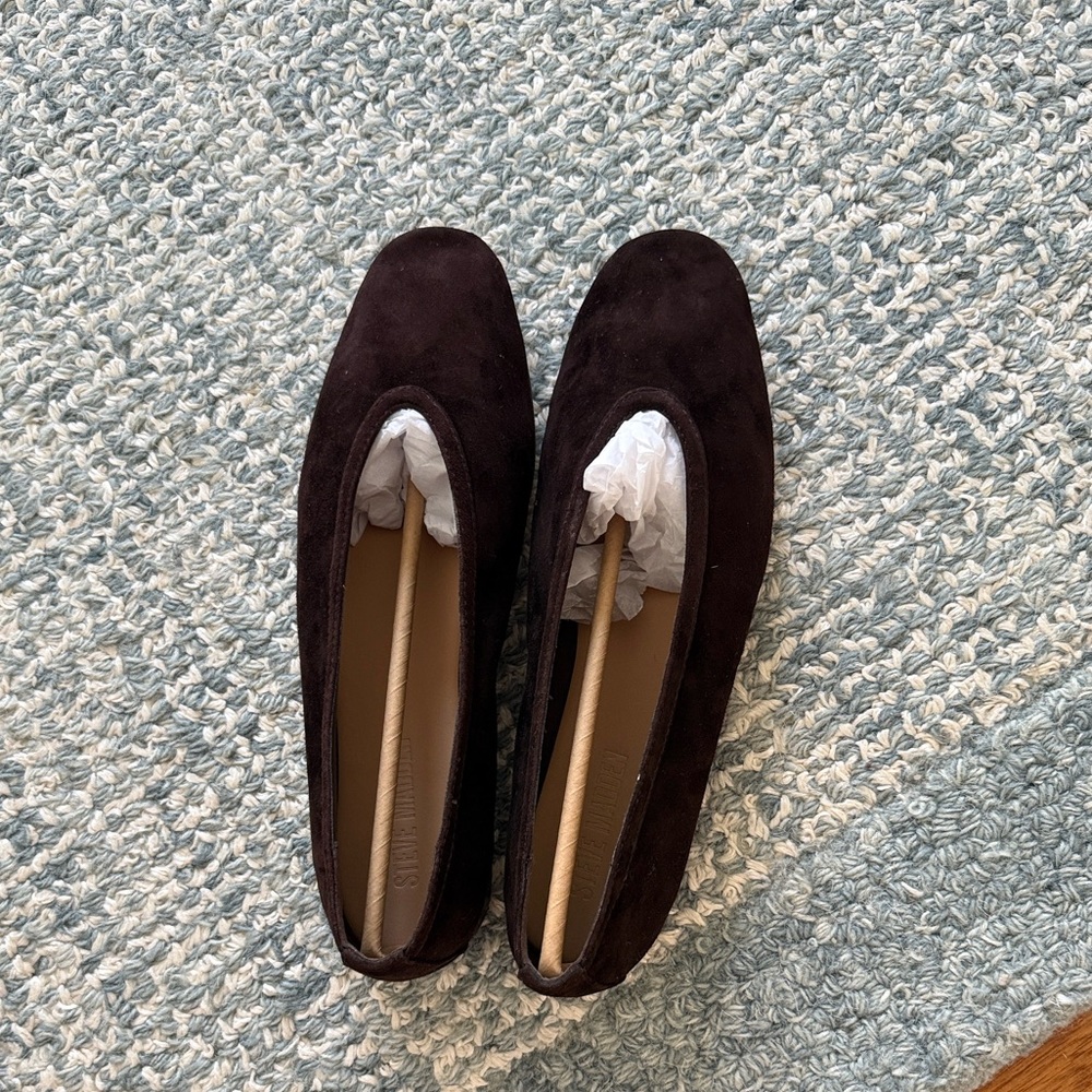 Steve Madden Chocolate Brown Suede Flats